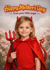Funny Mother’s Day Card - From Daughter - Angel - Devil created by Pink Peach Cards