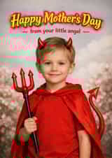 Funny Mother’s Day Card - From Son - Angel - Devil created by Pink Peach Cards
