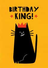 Cute Birthday Card - Birthday King - Cat created by Sophie Moran