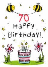 Whimsical 70th Birthday Card created by Art Thunderclap