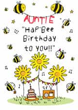Hap'bee Birthday Card For The Best Auntie created by Art Thunderclap