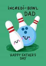 Cute Father’s Day Card - Bowling - Bowling Pun created by Nicola Watson