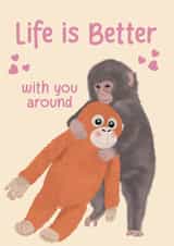 Cute Punch The Monkey - Birthday - Greeting Card - For A Special Friend created by @PoppyCardDesigns