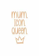 Modern Monochrome Card for Mum. Icon. Queen created by Sunflowers & Sarcasm