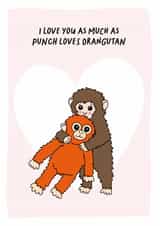 Punch the monkey mother's day card created by Percy & Pearl