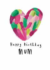 Pink rainbow heart birthday card for mum. created by Kay Louise 