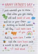 Funny Father's Day card for an older dad from son or daughter created by Kelly Hunt Designs