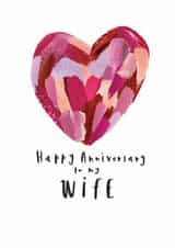 Red rainbow heart anniversary card for my wife. created by Kay Louise 