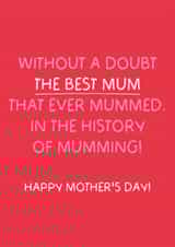 Cute and Funny Best Mum Mother's Day Card! created by Puns and Needles