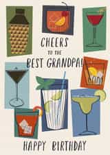 Classic Birthday Card - Cheers To The Best Grandpa - Cocktails created by Nina Raby - Jones