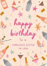 Classic Birthday Card - Sister In Law - Cocktails created by The Pattern Press