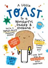 Cute Father’s Day Card - For Husband - Toast created by Twisted Haggis