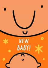 Cute 'New Baby!' card created by Lucy Mulligan