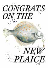 Classic new home pun card for friend - Congrats On The New Plaice created by studio frewb