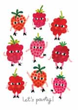 Cute Birthday Card - Let's Party! - Raspberries created by Daria Solak