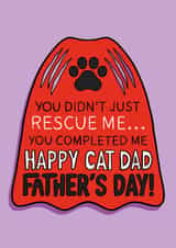 Classic Father's Day Card - Rescue Cat - Hero Cape created by TeePee Creations