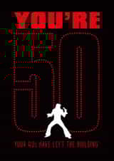 You're 40's have left the building - Funny Elvis 50th Birthday Card created by Kelly Hunt Designs
