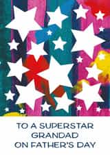 Father's day card for Grandad - Superstar - Colourful Abstract Art created by size3art