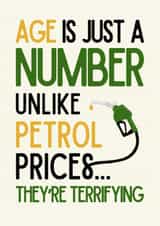 Funny Birthday Card - Petrol Prices - Terrifying created by Pink Peach Cards