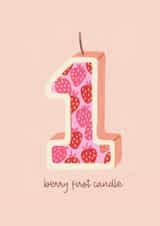 Cute 1st Birthday Card - Berry First Candle created by Brogan Thomas