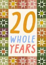 Classic Anniversary Card - 20th - Star Border created by URGHH Card Co.