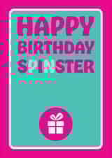Funny sister birthday card - Happy birthday spinster - Sarcastic birthday card created by Versed Aid