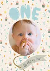 Personalised Birthday Photo Card created by The Pattern Press - Classic Birthday Card - 1st - Birthday Boy