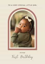 Personalised Birthday Photo Card created by Choo Choo  - Classic Birthday Card - 1st - Special Little Girl