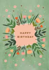 Pretty Leaves and Hearts Birthday Card created by Eli the Goat