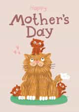 Cute kitty card for a cat mum, or a mum who just loves cats created by Lisa Greener