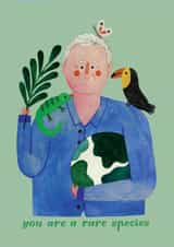 Cute Birthday/Anniversary Card - David Attenborough - You Are A Rare Species created by Daria Solak
