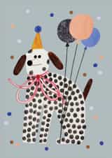 Cute Birthday Card - Spotty Dog - Balloons created by Daria Solak