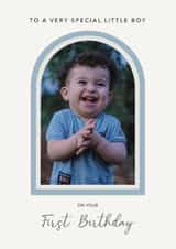 Personalised Birthday Photo Card created by Choo Choo  - Classic Birthday Card - 1st - Special Little Boy