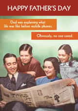 Cheeky Father's Day Card - Life Before Mobile Phones created by Quitting Hollywood