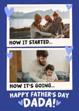 Personalised Father's Day Photo Card created by Studio Doodles - Classic Father's Day Card - For Dada - Then And Now