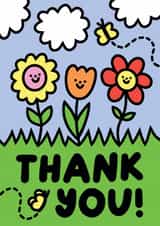 Cute Thank You Card - Happy Flowers created by Rumble Cards