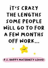 Funny Maternity Leave Card For Colleague Or Work Friend created by Smudge & Splash