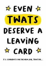 Funny Rude Leaving Card For Colleague Starting A New Job created by Smudge & Splash