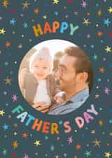 Personalised Father's Day Photo Card created by The Pattern Press - Classic Father's Day Card - Colourful Stars