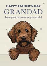 Cute Father's Day Card - For Grandad - Labradoodle created by Choo Choo 