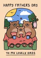 Cute Father’s Day Card - Lovely Dads - Cosy Bears - LGBTQIA+ created by Wren & Wilson