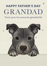 Cute Father's Day Card - For Grandad - Staffordshire Terrier created by Choo Choo