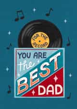 Classic Father's Day Card - Record - Vinyl created by Silky Rose Design