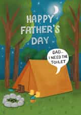 Funny Father's Day Card - Camping - Midnight Wee created by Silky Rose Design