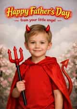 Cute Father's Day Card - Little Angel - From Son created by Pink Peach Cards