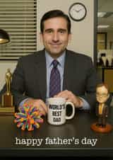 Funny Father's Day Card - Michael Scott - The Office - World's Best Dad created by Pink Peach Cards