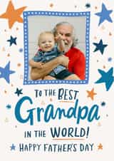 Personalised Father's Day Photo Card created by Dotty Black - Heartfelt Father's Day Card for your Grandpa - Stars - In the World