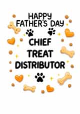 Dog Dad - Grandad Father's Day Card – Chief Treat Distributor From The Dogs created by Louise Burgoyne