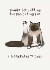 Funny Father's Day Card - From The Cat - Poo Fur created by Sarah Harding