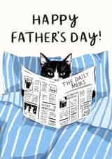 Funny Father's Day Card - Daily Mews - Cat - Newspaper created by Lauren Barclay